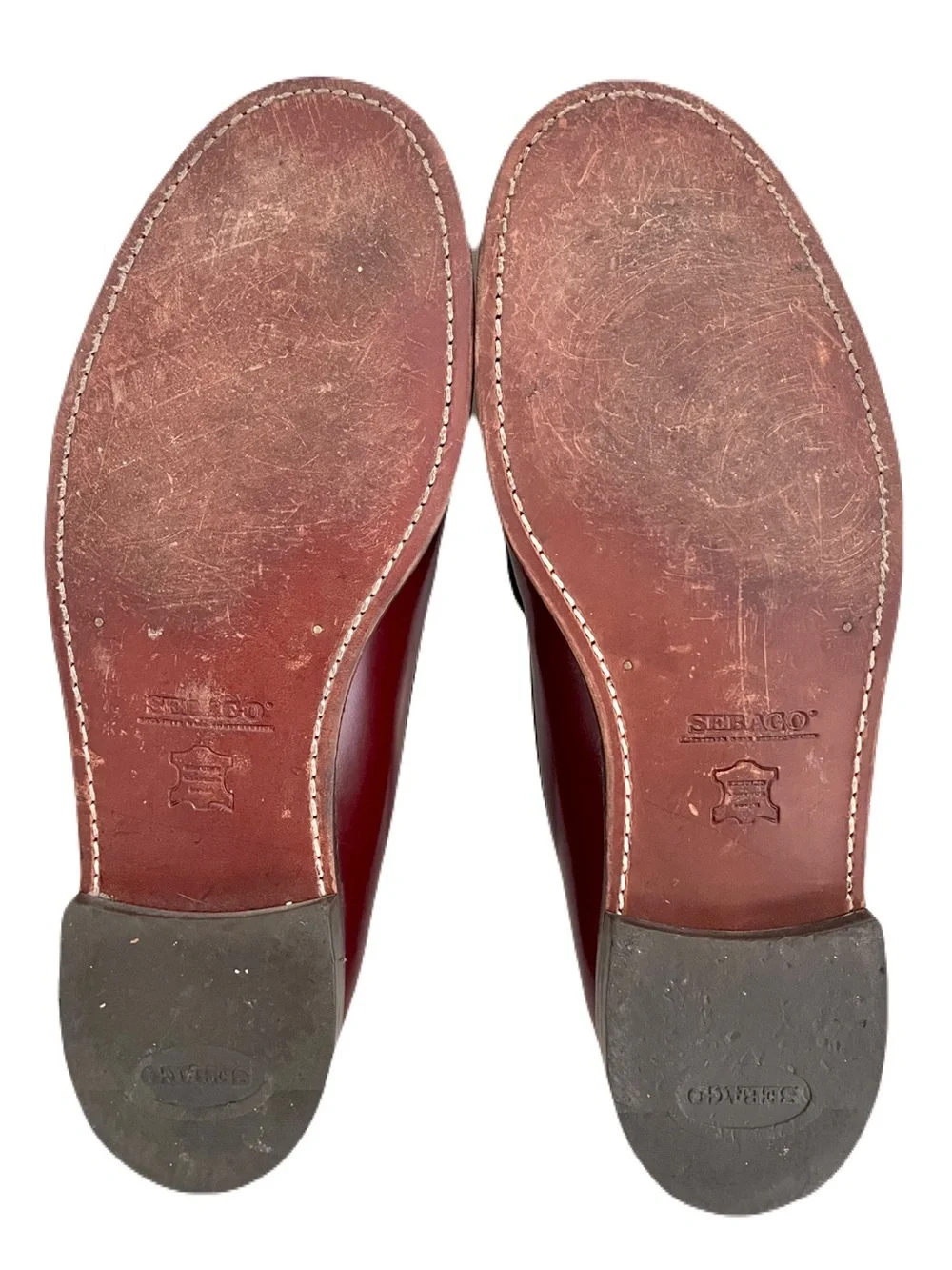 Sebago ‘Classic Dan’ Burgundy Leather Penny Loafers, Size 13